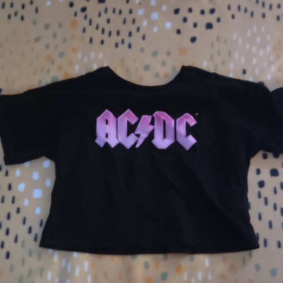 Other - Black AC/DC Crop Top Girls Size 7-8
